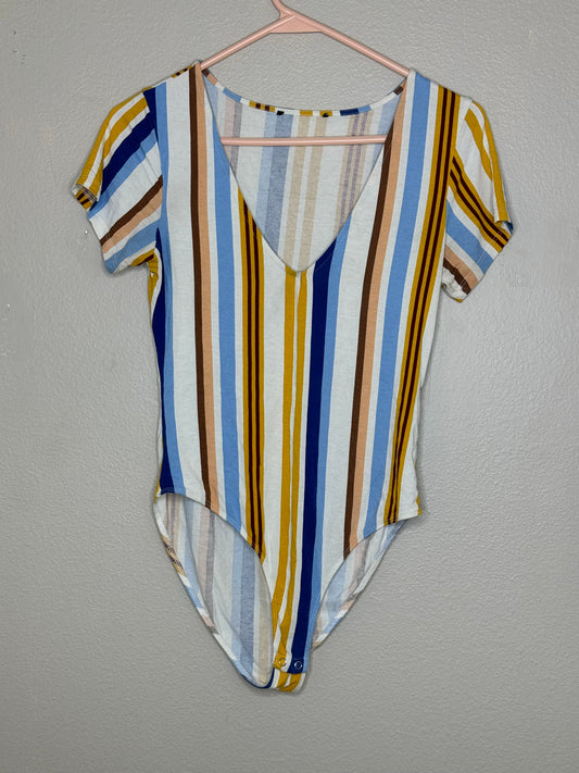 Vertical Stripe Bodysuit (M)