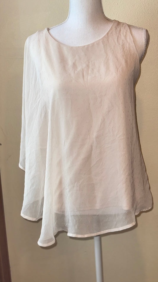 Sheer White one shoulder tank (M)